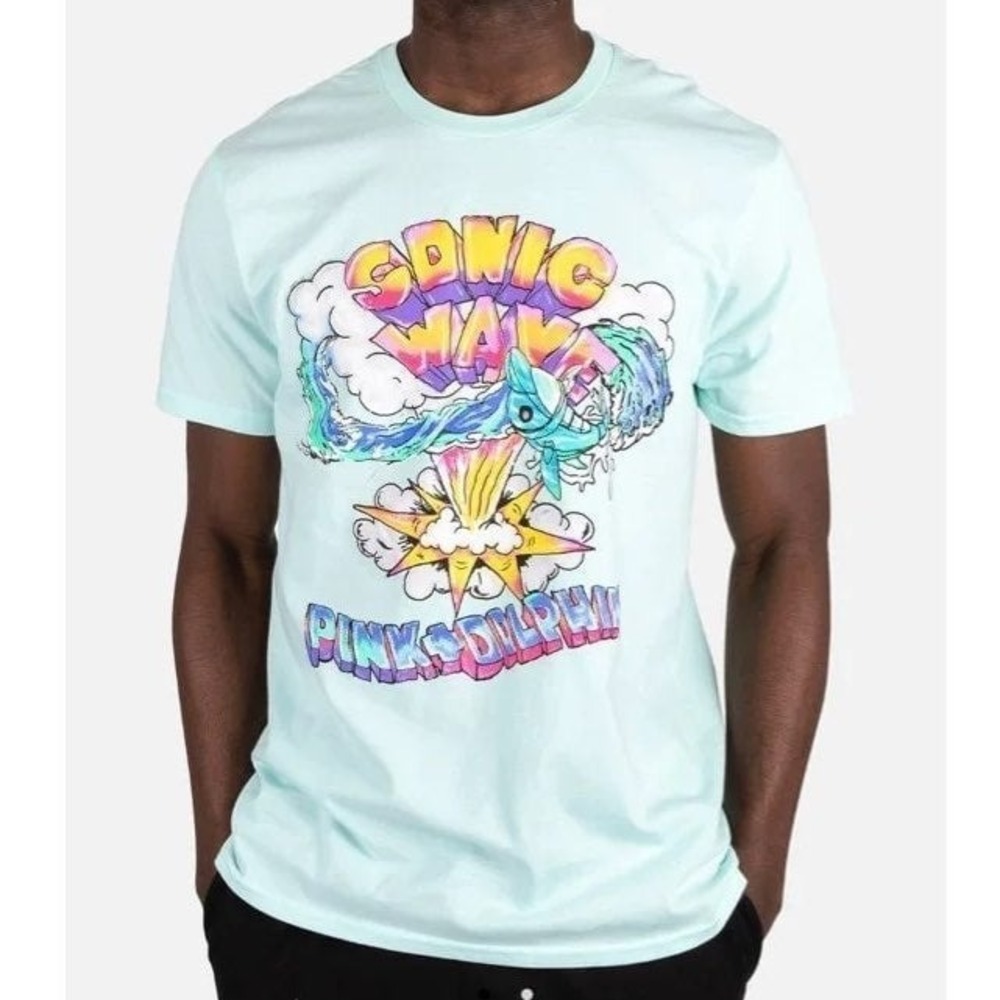 Pink Dolphin Sonic Wave Short Sleeve Tee Shirt NWT Mens Large